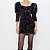 Vestido Zara Paetês Furta Cor Escuro Curto Manga Longa - Imagem 4
