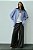 Calça Pantalona Zara Azul Marinho Risca de Giz Modelo Boxer - Imagem 2