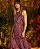 Vestido Ateen Roxo Seda Fios Dourados - Imagem 1