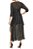 Vestido Ateen Preto Fios Dourados Seda - Imagem 3