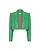 Blazer NV Modelo Angela Cropped Couro Verde - Imagem 5