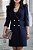 Blazer Alongado Zara Azul Marinho Botões Pérola - Imagem 6