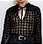 Blusa Zara Manga Longa Estampa Pied Coq Preta - Imagem 1