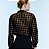 Blusa Zara Manga Longa Estampa Pied Coq Preta - Imagem 5
