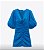 Vestido Zara Azul Curto Mangas Franzido - Imagem 1