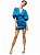 Vestido Zara Azul Curto Mangas Franzido - Imagem 1