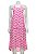 Vestido Ateen Seda Estampa Rosa e Branco - Imagem 1