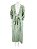 Vestido Mixed Longo Estampa Folhas Verde e Branca - Imagem 2
