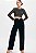 Blusa NV Modelo Micaela Cropped Dourado e Preto Manga Longa - Imagem 5
