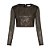 Blusa NV Modelo Micaela Cropped Dourado e Preto Manga Longa - Imagem 7