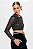 Blusa NV Modelo Micaela Cropped Dourado e Preto Manga Longa - Imagem 4