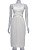 Vestido Cris Barros Alça e Midi Linho Offwhite - Imagem 1