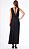 Vestido Ateen Longo Sem Manga Preto Fio Dourado Lurex - Imagem 5