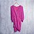 Vestido Ateen Curto Manga Comprida Rosa fio Dourado Seda e Lurex - Imagem 2