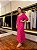Vestido Cris Barros Longo Rosa Bordado Flores Rosas - Imagem 3