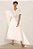 Vestido Andrea Marques Modelo Chemise Elástico na Cintura e Botões Diagonal Branco - Imagem 1