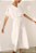 Vestido Andrea Marques Modelo Chemise Elástico na Cintura e Botões Diagonal Branco - Imagem 3