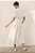 Vestido Andrea Marques Modelo Chemise Elástico na Cintura e Botões Diagonal Branco - Imagem 4