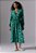 Vestido Andrea Marques Modelo Midi Manga Média Algodão Estampa Devaneio Verde - Imagem 1