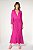 Vestido Cris Barros Modelo Ibri Franjas Rosa Viscose Creponada - Imagem 1