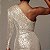 Vestido Midi Bhava Um Ombro Paetês Dourado Claro - Imagem 5