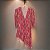 Vestido Adriana Degreas Curto Manga Média Viscose Floral Rosa - Imagem 1
