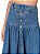 Saia Farm Modelo Midi Godê Cintura Marcada Jeans - Imagem 3