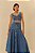 Saia Farm Modelo Midi Godê Cintura Marcada Jeans - Imagem 1