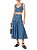 Saia Farm Modelo Midi Godê Cintura Marcada Jeans - Imagem 4