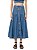 Saia Farm Modelo Midi Godê Cintura Marcada Jeans - Imagem 5