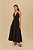 Vestido Farm Modelo Longo Franzido Alcinha Preto Algodão - Imagem 1