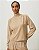 Blusa Shoulder Tricot Gola Alta Franzido Ombro Bege - Imagem 4