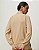 Blusa Shoulder Tricot Gola Alta Franzido Ombro Bege - Imagem 5