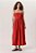 Vestido Andrea Marques Modelo Midi Franzido com Decote Quadrado Vermelho - Imagem 1