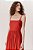 Vestido Andrea Marques Modelo Midi Franzido com Decote Quadrado Vermelho - Imagem 2