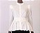 Blusa NV Modelo Camisa Peplum e Manga Princesa Off White - Imagem 1