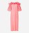 Vestido Marfino Babados Ombro Laranja/Rosa - Imagem 1
