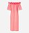 Vestido Marfino Babados Ombro Laranja/Rosa - Imagem 3