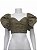 Cropped Andréa Bogosian Verde Militar Modelo Bruce Couture - Imagem 1