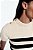Blusa Zara Bege Offwhite Preta Listrada Tricô Grosso - Imagem 3