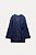 Blusa Zara Azul Marinho Modelo Cruzado Linho - Imagem 3