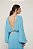 Cropped Animale Azul Manga Longa de Crepe Georgette - Imagem 4