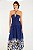 Vestido Farm Azul Bordado Richelieu Branco - Imagem 2