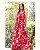 Vestido Cantão Vermelho Estampado Floral - Imagem 1