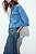 Camisa Zara Azul Listrada Modelo Cropped - Imagem 2