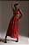 Top Cris Barros Vermelho Floral Modelo Yvanna - Imagem 3