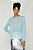 Blusa Animale Azul Manga Longa Modelo Georgette - Imagem 4