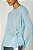Blusa Animale Azul Manga Longa Modelo Georgette - Imagem 6