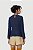 Blusa Animale Azul Marinho Manga Longa Modelo Georgette - Imagem 2