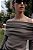 Blusa Zara Cinza Fendi Modelo Ombro A Ombro - Imagem 2